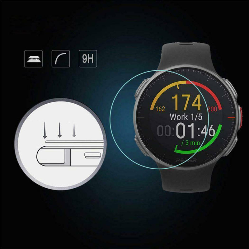 3x Clear Film Tempered Glass Screen Protector Case For Polar Vantage V/M Watch