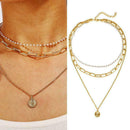 Fashion Women Alloy Portrait Multi layer BabyGirl Lock Gift Pendent Necklac R4Z0
