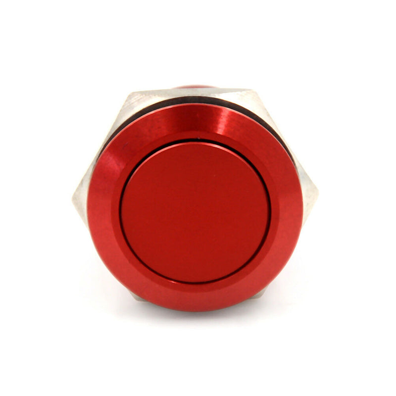 1PC 16mm waterproof red momentary metal push button switch flat top EdJ Gw