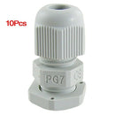 3-6.5mm Cables PG7 Waterproof Wht Plastic Glands 10 Pcs