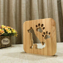 Dog Night Light Bedside Wooden Lamp Home Decor Warm White Bright LED Nightlight