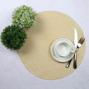 Indoor & Outdoor Round Woven Placemat, Set of 6 Perfect for Fall, Dinner Pa