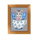 DIY 5D Diamond Embroidery Cup Cat Painting Cross Stitch Craft Home Decor 30x40cm