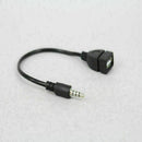 3.5mm Male AUX Port Plug Jack To USB 2.0 .Female Converter MP3 Cord Car R0A W1M3