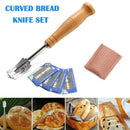 Bread Bakers Slashing Tool Dough Making Cutter 4 Blades Wooden Handle E3S6
