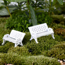 3Pcs Mini Bench Chairs Park Seat Garden Miniatures Micro Landscape DecoraSEAU