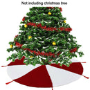 Home Decor Christmas Tree Skirt Floor Folding Round Holiday With Tassels Aprons