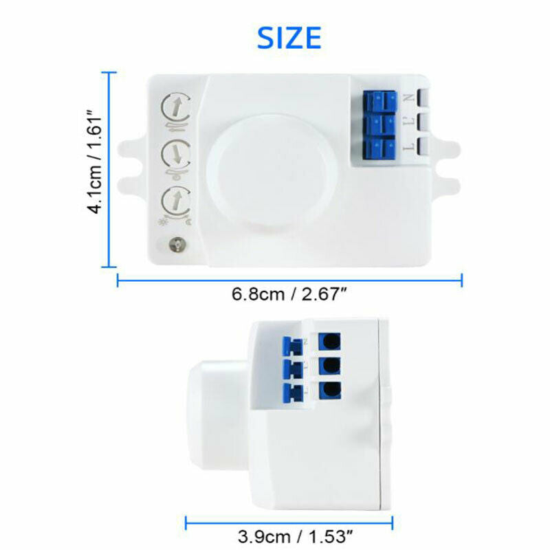 Microwave Sensor Switch 5.8ghz HF 220V LED 360 Degree Radar Motion Body Sens Ew