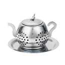 Stainless Steel Teapot Shape Tea Leaf Infuser Tray Spice Herbal Strainer Filter