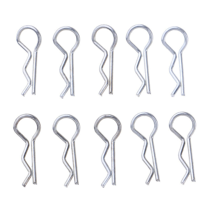 Metal Body Clip Cotter Pins R-Pin for   1/28 RC Car Models, Pack of 10