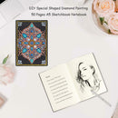 DIY Mandala Special Shaped Diamond Painting A5 Sketchbook 50 Pages Notebook