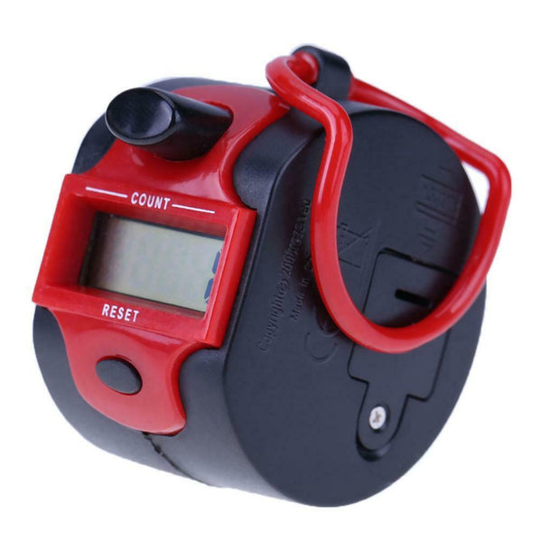Tally Counter Clicker 5 Digit Number Handheld Manual Digital Counter Red