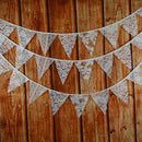 12Flag 3.2M White Lace Flag Banner  Pennant Wedding/Birthday Party Hanging Decor