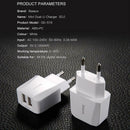 Baseus Dual USB Charger Mobile Phone EU Charger Plug 2.1A Travel Adapter