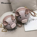 Korean Fashion Suede Women For Bag Pig Small Round Bag Chain Female Shoulde