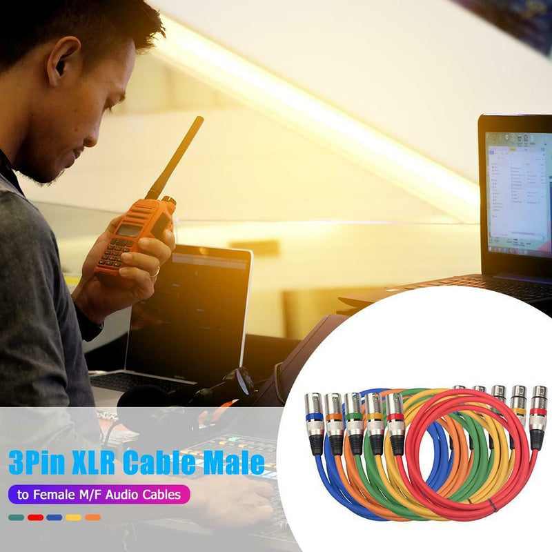 5pcs 3Pin XLR Cable Male to Female Foil+Braided Shielded Audio Cable (1.8m) A