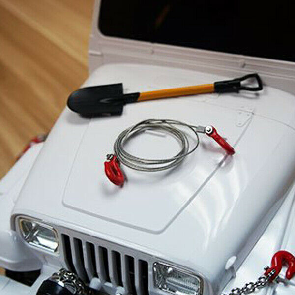 5X(1: 10 RC Crawler Accessories Metal Trailer Wire Rope Tow Rope with Hook Z3J2)