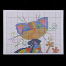Stamped Cross Stitch Kit Colorful Cat Pattern for Beginner Kids 11CT 32x42cm