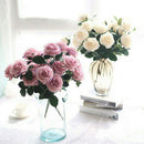 5X Artificial Flowers Bouquet Silk 12 Heads Rose Home Wedding Party Floral Decor