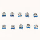 100Pcs 10 Value 500 Ohm - 2M Ohm Potentiometer Trimpot Variable Resistor Kit