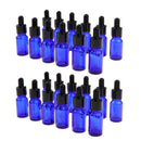 24pcs Blue Glass Bottle with Glass Dropper (5ml + 10ml) for