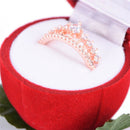 Red Rose Flower Jewelry Storage Box Engagement Ring Display Case Holder NTJC,a