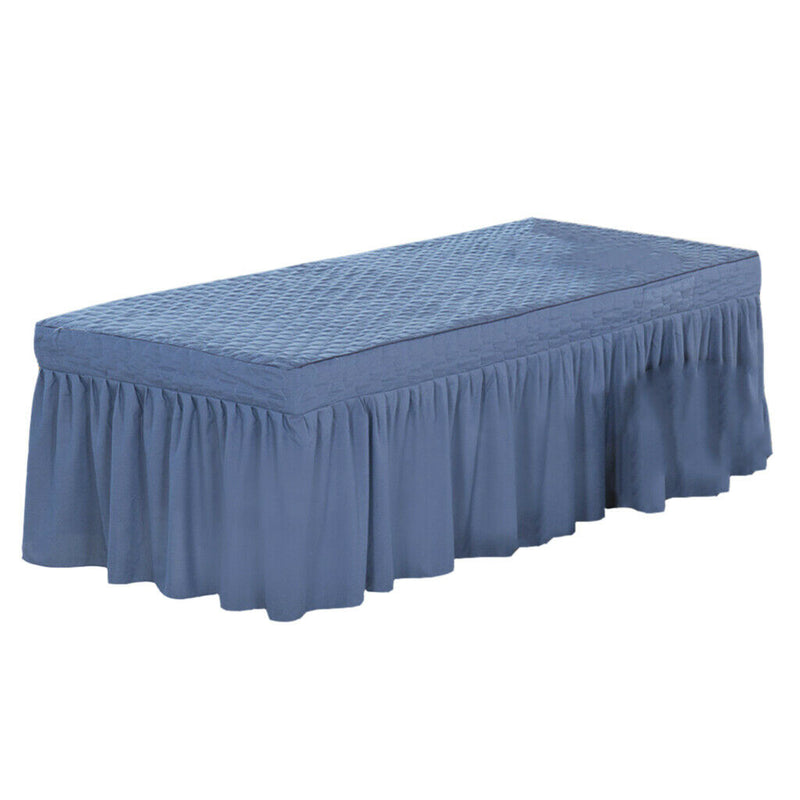Massage Table Skirt Beauty Bed Cover Valance Sheet  Blue Ash