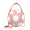 Round Shoulder Bag Women Totes Chain Messenger Handbag (Football Pink)