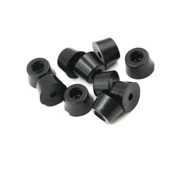 10Pcs 17 x 10mm Round Cabinet Black Rubber Instrument Case Feet Foot Circular Ew