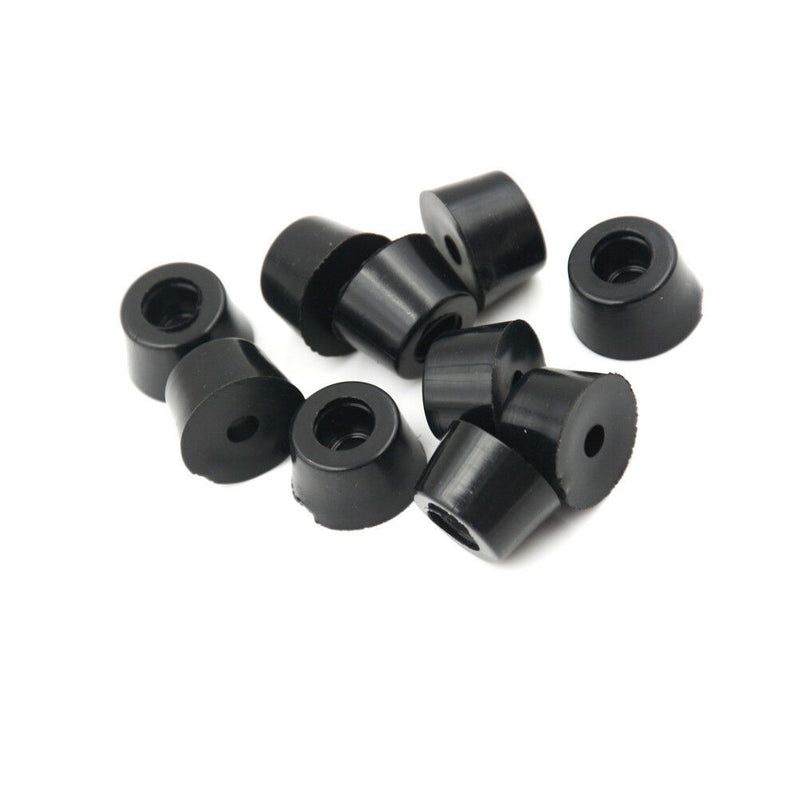 10Pcs 17 x 10mm Round Cabinet Black Rubber Instrument Case Feet Foot Circular Ew