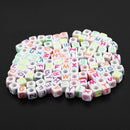Letter Beads, 100 Pieces, Multicolored, Loom Bandz, Dice, Bracelet F8V6