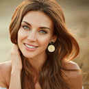 Retro Woven Circle Dangle Ear Stud Women Rattan Geometric Earrings Jewelry