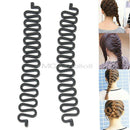 2x Plastic Magic French Hair Twist Braiding Tool Styling Bun Maker Roller NII