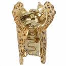 Brown Leopard Print Spring Loaded Plastic Teeth Hair Clip Claw Clamp A7Q9