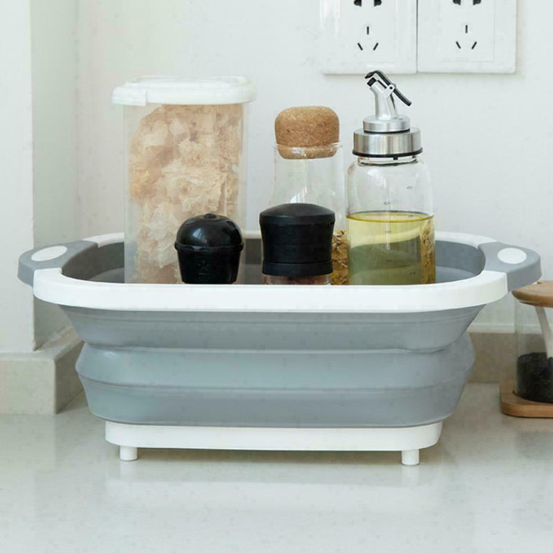 Multifunction Collapsible Cutting Board Drain Basket Basin 2019 Vegetable I9X0