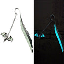 1XLuminous Night Bat Bookmark Label Read Maker FeatherBookMarkStationerySilver3C