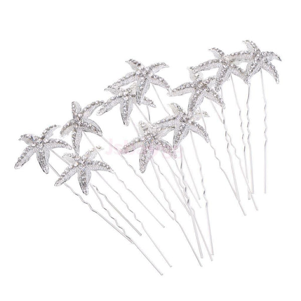 10 Pieces Glitter Crystal Headpiece U-shaped Bridal Lady Party Hair Jewelry