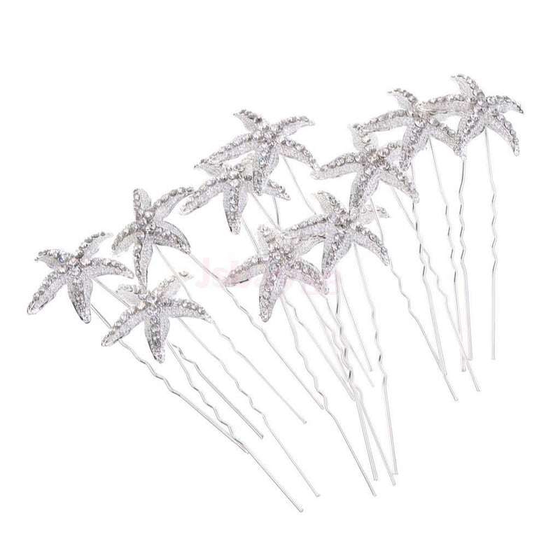 10 Pieces Glitter Crystal Headpiece U-shaped Bridal Lady Party Hair Jewelry
