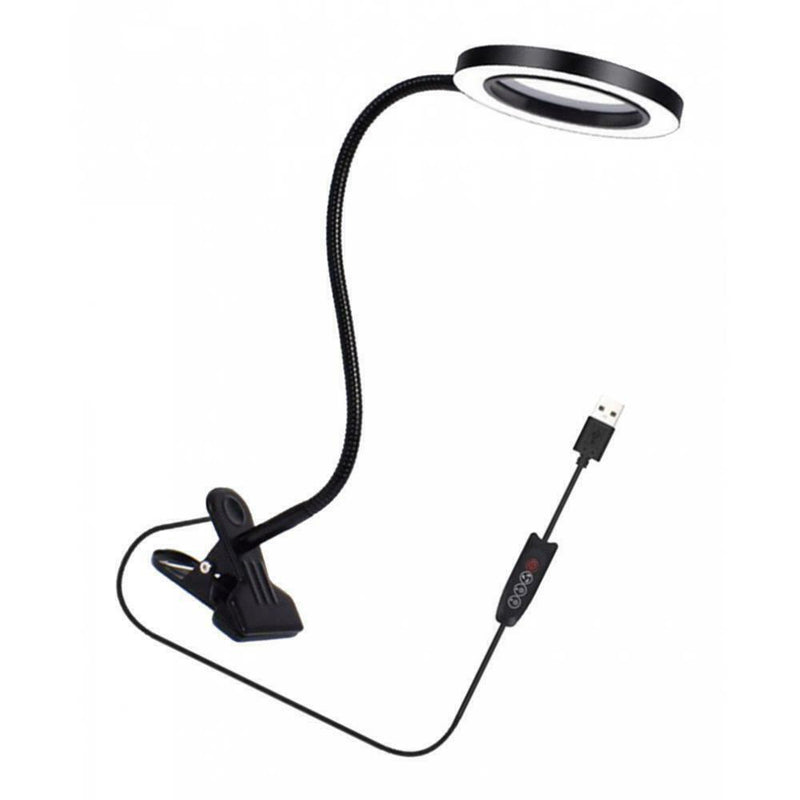 Third Helping Hand Soldering Tool 3X Magnifying Glass USB LED Lamp Desk Clamp