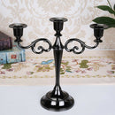 Home Art Alloy 3 Arms Candelabrum Candelabra Candle Holder Stand Black