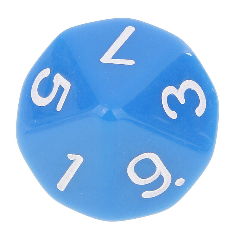Pack of 20 Acrylic Ten Sided Digital Dices D10 Die Blue+Red for Party Casino Pub
