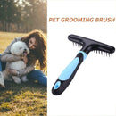 Double Row Stainless Steel Pins Dog Rake Deshedding Dematting Brush Comb