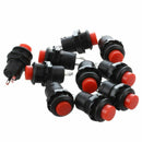 10 Pcs Latching Action SPST Round Red Push Button Switch AC 125V 3A I9Q9