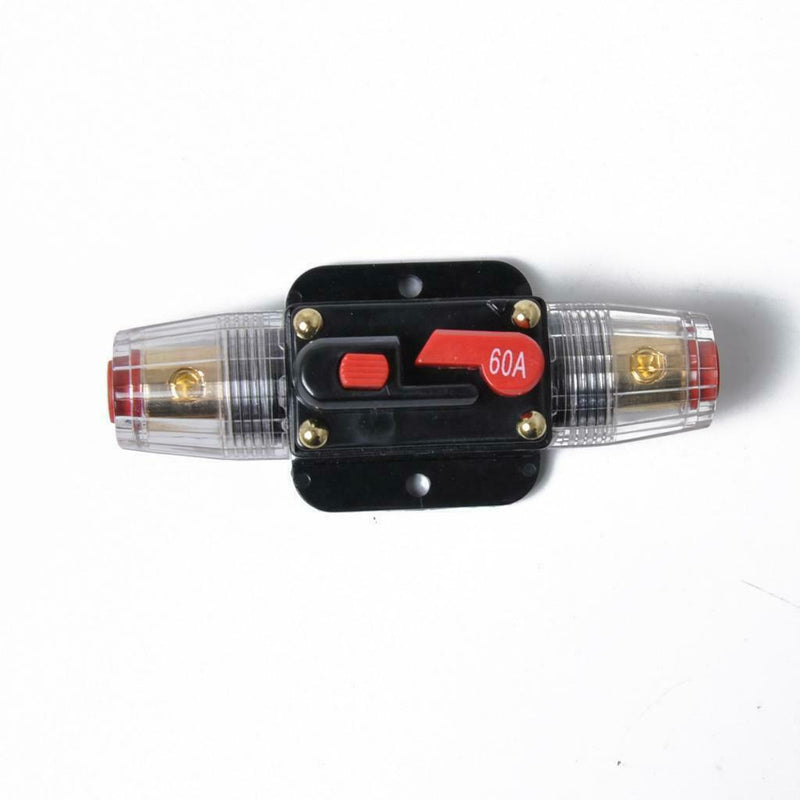 60A InLine DC Circuit Breaker Manual Reset Stereo/Audio Car/RV Fuse Holder
