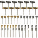 36Pcs Brass Steel Wire Brush Polishing Grinder Wheels Full Set for Rotation Tool