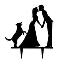 Romantic Cake Topper with Dog Acrylic Silhouette Cake Topper Cake Decoration