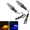 12V 10LED Amber+Blue Motorcycle Turn Signal Indicator Light Blinker Lamp ClearOZ