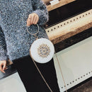 Round Evening Clutch Luxury Diamond Sunflower Party Bag, Chain Clutch Black
