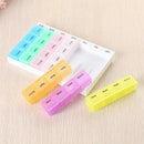 2pcs Medicine Organizer Rainbow Weekly Pill Box Storage Container 7 Day C GAB