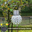 3 Pcs LED Solar Power Glass Ball Crystal Hanging Color Changing Light Decor